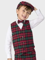 Gilet sergé à carreaux garçon - A Royal de Noël
