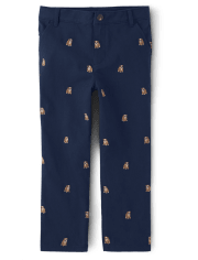 Pantalon chino en sergé pour chien Schiffli pour garçon - École préparatoire