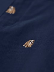 Pantalon chino en sergé pour chien Schiffli pour garçon - École préparatoire