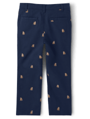 Pantalon chino en sergé pour chien Schiffli pour garçon - École préparatoire