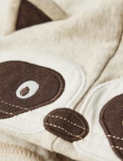 Boys Embroidered Raccoon Fleece Hoodie - Enchanted Forest