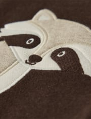 Pantalones jogger de polar de mapache bordados para niños - Bosque Encantado