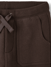 Pantalones jogger de polar de mapache bordados para niños - Bosque Encantado