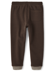 Pantalones jogger de polar de mapache bordados para niños - Bosque Encantado