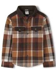 Boys Plaid Flannel Shirt Jacket - Montana Mountain