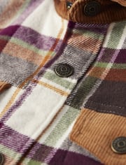 Boys Plaid Flannel Shirt Jacket - Enchanted Forest