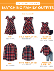 Baby Boys Matching Family Plaid Poplin 2-Piece Outfit Set - Apple Orchard