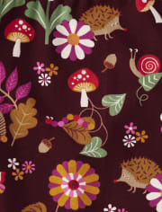 Girls Flower Leaf Leggings - Enchanted Forest