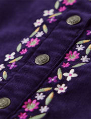 Girls Embroidered Floral Corduroy Skirt - Magical Meadow