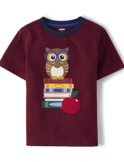 Boys Embroidered Owl Top - Prep School