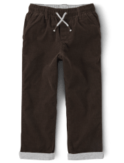 Boys Corduroy Pull On Roll Cuff Pants - Little Classics