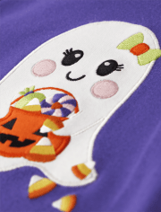 Haut brodé fantôme pour fille - Trick or Treat