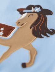 Haut de cheval brodé pour filles - Montana Mountain