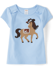 Haut de cheval brodé pour filles - Montana Mountain