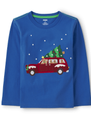 Camiseta Trucker navideña bordada para niño - Very Merry