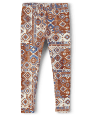 Girls Geometric Leggings - Montana Mountain