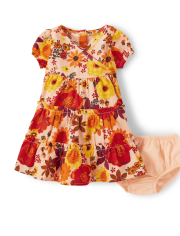 bébés filles Maman et moi Floral Flannel Tiered Robes - Happy Harvest