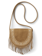 Girls Embroidered Heart Fringe Bag - Montana Mountain