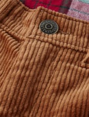 Boys Corduroy Roll Cuff Pants - Christmas Cabin