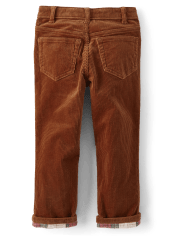 Boys Corduroy Roll Cuff Pants - Christmas Cabin