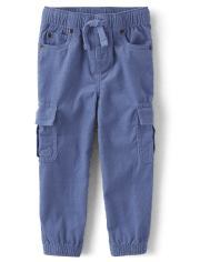 Pantalones jogger tipo cargo sin cordones de pana para niños