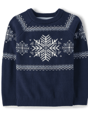 Boys Snowflake Fairisle Sweater - Silent Night