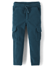 Boys Glacier Fleece Cargo Jogger Pants - Nordic Adventure