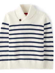 Boys Striped Shawl Sweater - Parisian Chic