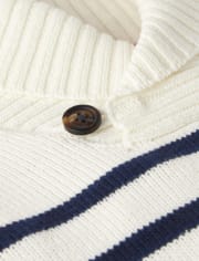 Boys Striped Shawl Sweater - Parisian Chic