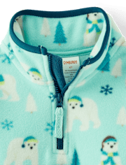 Boys Polar Bear Glacier Fleece Half-Zip Pullover - Nordic Adventure