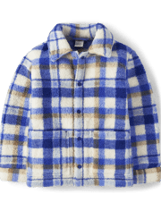 Unisex Plaid Sherpa Shirt Jacket  Collection