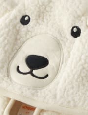 Kids Polar Bear Sherpa Zip-Up Hoodie - Nordic Adventure