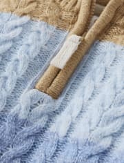 Boys Striped Cable Knit Half-Zip Sweater