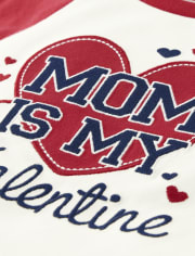 Boys Mom Heart Raglan Top - Valentine Cutie