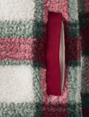Boys Plaid Sherpa Pullover - Christmas Cabin