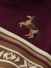 Boys Colorblock Horse Fleece Hoodie - Rustic Ranch