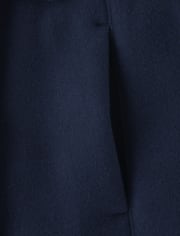 Girls Bow Melton Dress Coat