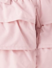 Girls Ruffle Bow Puffer Jacket - Sugar Plum Fairy