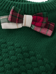Girls Bow Sweater - Christmas Cabin