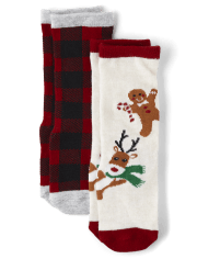 Paquete de 2 calcetines navideños para niños - Cabina de Navidad