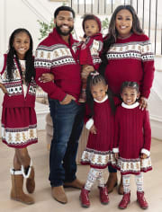 Mens Matching Family Gingerbread Fairisle Cardigan - Christmas Cabin