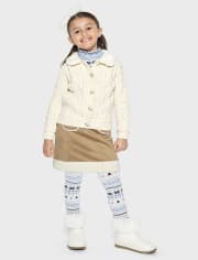 Girls Faux Suede Patch Pocket Skirt