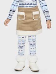 Girls Faux Suede Patch Pocket Skirt