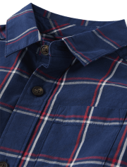 Chemise boutonnée en popeline à carreaux pour garçon - Parisian Chic