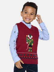 Gilet Chandails en jacquard intarsia pour garçon avec motif Casse-Noisette et souris - Casse-Noisette
