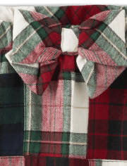 Girls Patch Plaid Flannel Skort - Christmas Cabin