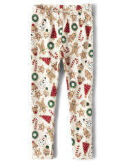 Girls Christmas Cookie Leggings - Christmas Cabin