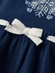 Girls Snowflake Fairisle Sweater Dress - Holiday Express