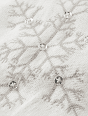 Girls Embroidered Snowflake Sweater - Silent Night