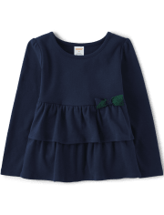 Girls Bow Tiered Top - Nutcracker